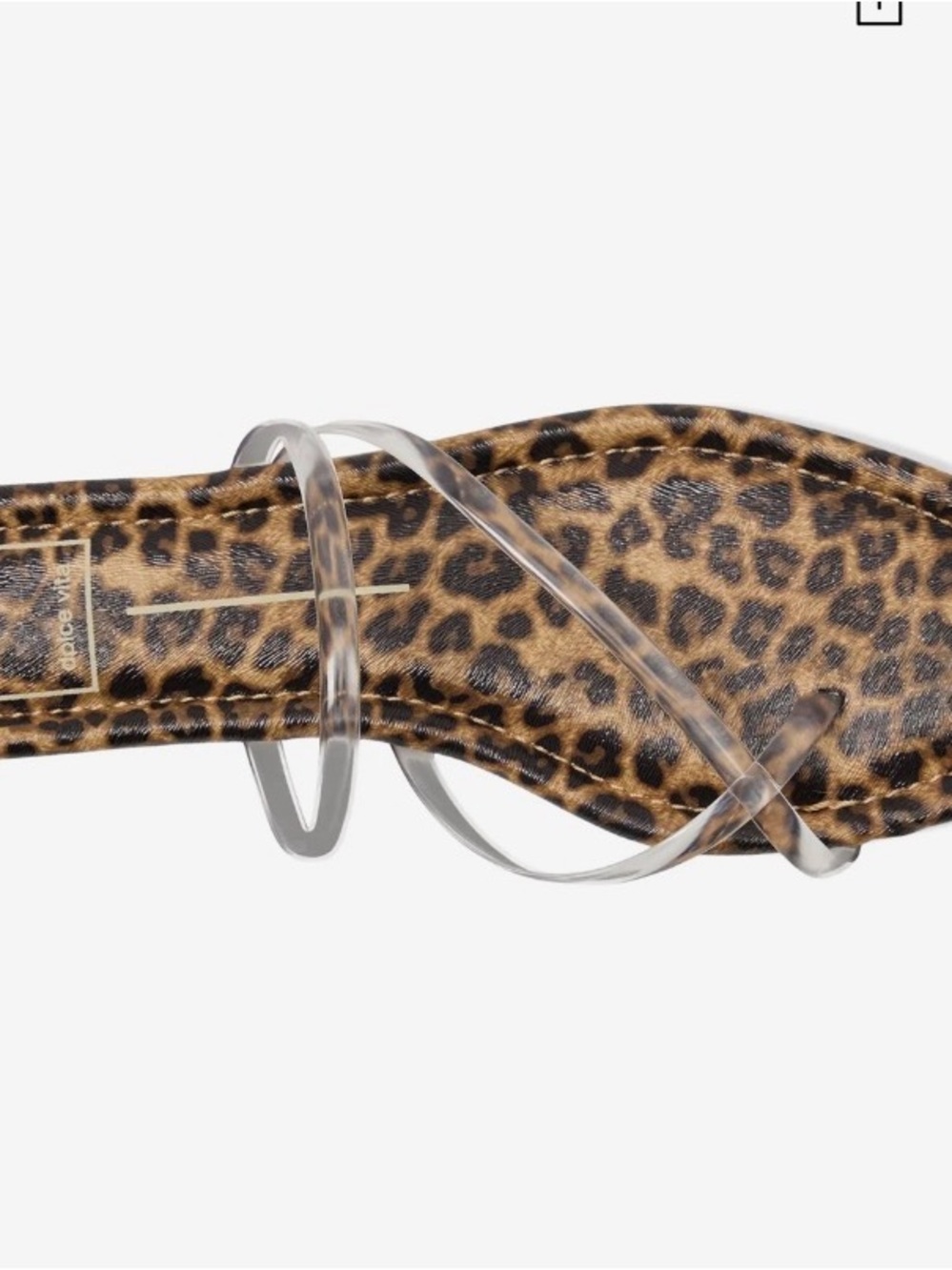 Dolce Vita Leopard Print Slide Sandals with Clear Straps - Brown - Picture 2 of 4
